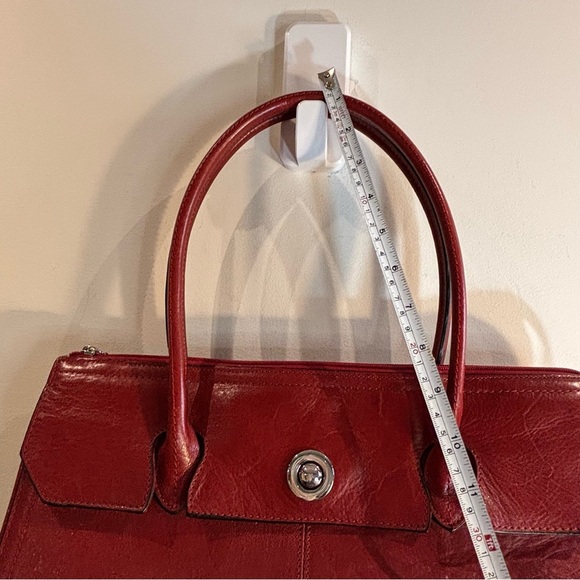 WILSON LEATHER Red Leather Handbag Shoulder Bag Zipper Magnetic Closure Purse - Picture 4 of 9